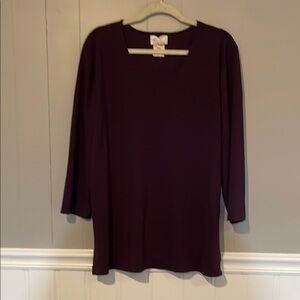 Kathie Lee Collection Purple Relaxed Tunic Blouse